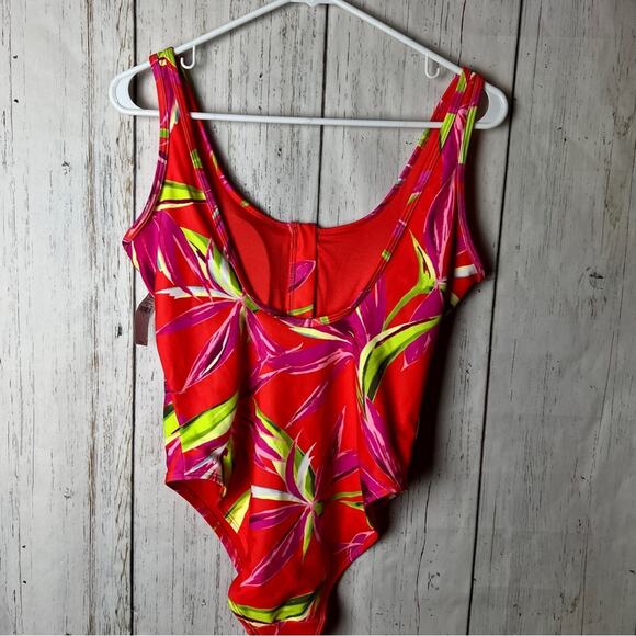 Old Navy Women's Summer Seasonal  Quarter Zip Floral One Piece Swimsuit Sz S - Picture 7 of 15
